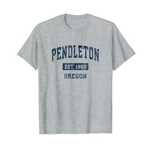 Pendleton Oregon OR ビンテージスポーツデザイン ネイビー Tシャツの画像