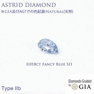 GIAレポート付き ※大変希少性の高いタイプ2b 0.018ct Fancy Blue(ファンシーブルー) ナチュラル(天然)ブルーダイヤモンド GIA及びAGTでの色起源:Natural(天然) Type IIb ※弊社GIA-GGが、海外原石研磨業者等からダイヤモンドを直接買い付けいたしております。の画像