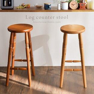 カウンターチェア おしゃれ 木製 バーチェア 北欧 カントリー チェア 丸椅子 キッチン ダイニング シンプル カフェ風 1脚 単品の画像