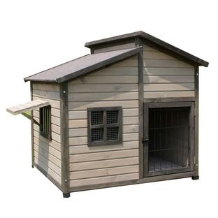 無垢材の犬小屋 屋外の木造犬小屋 大型犬小屋 屋外防水犬小屋の画像