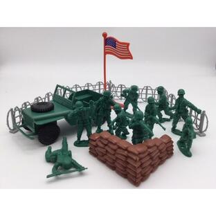 送料無料 約1/32 アメリカ軍 トイソルジャー＆ジープ プレイセット フィギュア おもちゃの兵隊 グリーンアーミーメンの画像