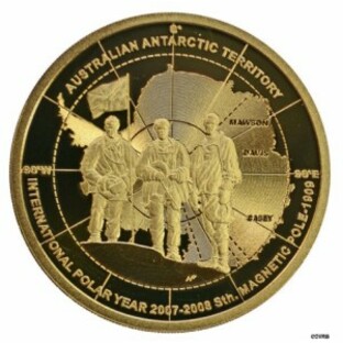 【品質保証書付】 アンティークコイン NGC PCGS オーストラリア 5ドル 2009 ゴールドメッキ シルバー 1オンス '南極探検家の箱/CoA- showの画像