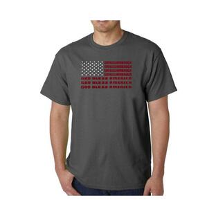 エルエーポップアート メンズ Tシャツ トップス Men's God Bless America Word Art T-Shirtの画像