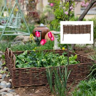 庭のフェンス、 枝編み細工品庭の柵、休日の装飾ペットを防ぐ庭を守り、丈夫な柵インストールが簡単、季節を問わずの画像