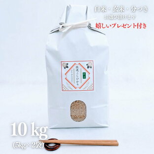 お米 10kg 新潟県産 佐渡コシヒカリ 低農薬 減農薬 玄米 5kg×2袋 令和5年産 精米無料 白米 5分付き 7分付き 紙袋 京都 グルメ ギフト 熨斗無料 嬉しいプレゼント付き 送料無料の画像