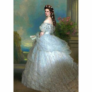 ヴィンターハルター オーストリア皇妃エリザベートの肖像画 ジークレーポスターA2(420ミリ×594ミリ)四辺フチ無しの画像