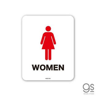 サインステッカー TOILET WOMEN トイレ用ステッカー 女性 ミニサイズ 再剥離 表示 識別 標識 ピクトサイン 室内 施設 店舗 民泊 MSGS005 gs ステッカーの画像