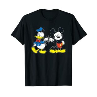 ディズニー ミッキーマウスとドナルドダック ベストフレンズ アウトライン Tシャツの画像