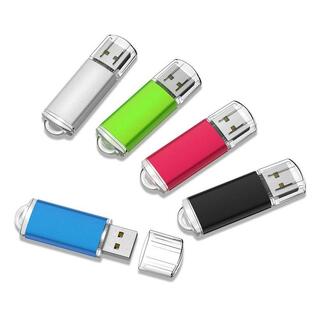 RAOYI USBメモリ 32GB USB2.0 5個セット フラッシュドライブ キャップ式 コンパクト 5色（黒、赤、青、緑、銀）の画像