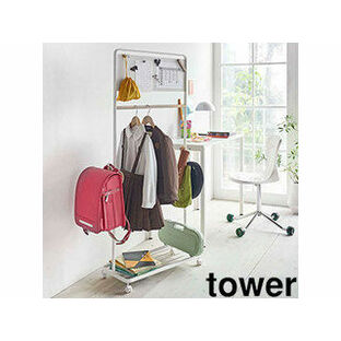 キッズパネル付きハンガーラック タワー ホワイト towerの画像