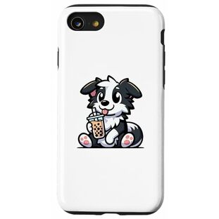 iPhone SE (2020) / 7 / 8 ボーダー コリー バブルティー 犬 面白い ボバ スマホケースの画像
