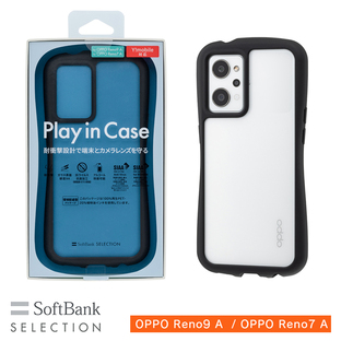 SoftBank SELECTION Play in Case for OPPO Reno9 A / OPPO Reno7 A / ブラック 耐衝撃設計 端末とカメラレンズを守る 抗菌加工の画像