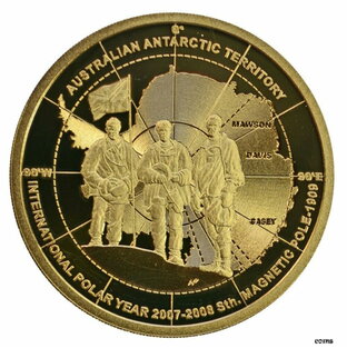 【極美品/品質保証書付】 アンティークコイン コイン 金貨 銀貨 [送料無料] オーストラリア 5ドル 2009 ゴールドメッキ シルバー 1オンス '南極探検家の箱/CoA- show original titleの画像