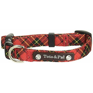 toto&pal Toto Pal ロイヤルタータンカラー レッド・23-31 犬用首輪の画像