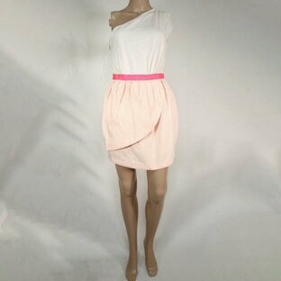 《90%OFF》ドレスギャラリー DRESS gallery ワンショルダー ワンピース ミニ丈 サイズ36(S～M)(W60) ピンク レディース LSK1132の画像