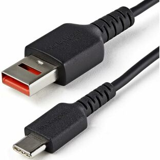 StarTech.com USB充電特化ケーブル/1m/USB-A[オス] - USB-C[オス]/USBデータ通信機能カット対応データブロッカーケーブル/給電のみ対応Type-A - Type-C変換ケーブル/会社のセキュリティ対策PCでスマホ & タブレットを認識せずに充電 USBSCHAC1M ブラックの画像