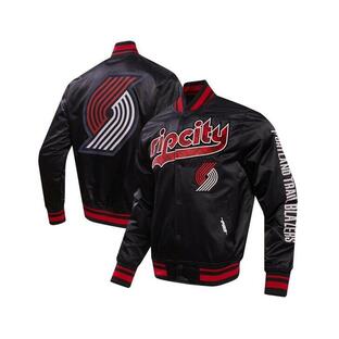 プロスタンダード メンズ アウター ジャケット・ブルゾン ブレザー Men's Black Portland Trail Blazers 2023/24 City Edition Satin Full-Snap Jacketの画像