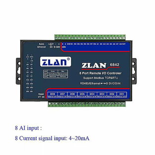ZLAN6842 8チャンネル リモート i/o コントローラ RS485イーサネット8 デジタル 入力出力modbus tcp rtu交換ZLAN6802の画像