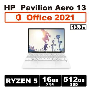 RYZEN5！超軽量！ 日本HP ノートパソコン Pavilion Aero Laptop 13-be2000 ホワイト Windows11 MS Office2021 Ryzen5 16GB 512GB SSD 13.3FHDの画像