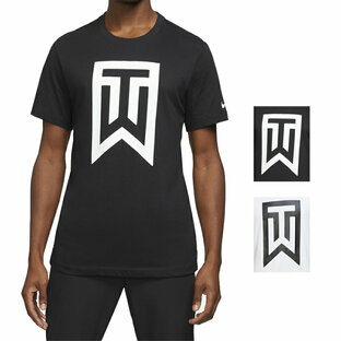 NIKE ナイキ タイガーウッズ モデル Tシャツ メンズ 半袖Tシャツ ブラック/ホワイト ロゴ Nike Men's TW Logo T-Shirt Black 送料無料の画像