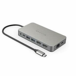 【マラソン★1,000円OFFクーポン配布中】 HYPER++ HyperDrive デュアル 4K 60Hz / 30Hz HDMI - USB Type-C 10in1 ハブ 100W パススルー充電 PD対応 # HP-HDM1H ハイパー (USB Type-C アダプタ) M1 MacBook対応 USBハブの画像