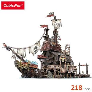CubicFun キュービックファン 3D立体パズル T4039h パイレーツ湾トルトゥーガ 218ピース 情景組立パズルの画像