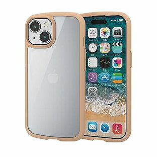 エレコム iPhone15 ケース TOUGH SLIM LITE 背面ガラス 耐衝撃 衝撃吸収 薄型 軽量 ストラップシート付き スト 送料無料の画像