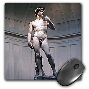 3dRose LLC 8 x 8 x 0.25 Inches Mouse Pad Michelangelo's David Statue (mp_602_1)の画像