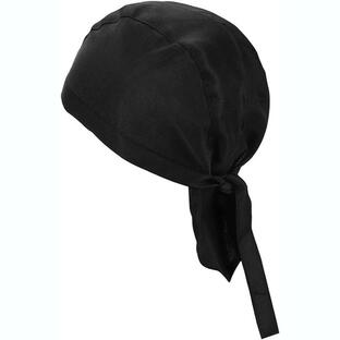 バンダナキャップ 黒 ブラック 無地 インナーキャップ 帽子 キャップ ヘルメット バイク カフェ 海賊の画像