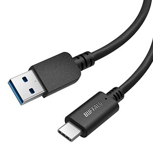 バッファロー USB Type C ケーブル USB-C & USB-A 1.0m 【 USB 3.2 (Gen1) 規格対応 】 充電 データ転送 iPhone 15 / 15 Pro スマホ タブレット ブラック BU3AC10BK/Nの画像