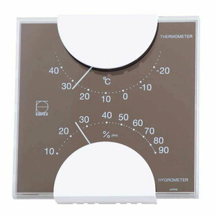 エンペックス気象計 温度湿度計 エルム カラー温湿度計 置き掛け兼用 グレー LV-4957の画像