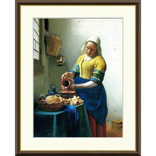 牛乳を注ぐ女 ヨハネス・フェルメール作品 F8サイズ 工芸美術画 額装作品の画像