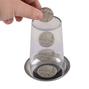 【手品 マジック】Coin thru Glass/ミラクルスルーコイン コインマジックシリーズ コインコースター 貫通マジック 近景マジック道具 手品の画像