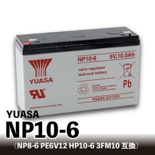YUASA NP10-6【互換 PE6V12 HP10-6 3FM10 NP8-6 6m10】乗用玩具 小型制御弁式鉛蓄電池 6V ユアサの画像