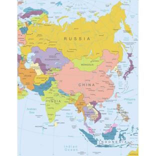 Gifts Delight Laminated 24x31 Poster: Political Map - Map Asiaの画像