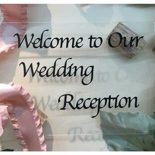 ウェルカムボード用シール（黒の文字・筆記体）（1枚） 「Welcome to Our Wedding Reception」結婚式 ウェディング ブラックの画像