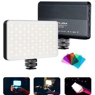 VIJIM VL120 LEDビデオライト カメラ付き ミニ充電式 120 LED写真照明 フィルランプ 3200K 6500K 並行輸入品の画像