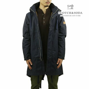 スコッチアンドソーダ メンズ モッズコート 正規販売店 SCOTCH＆SODA アウター ジャケット コート LONG INSIDE-QUILTED PARKA 163266 0002 NIGHTの画像