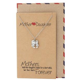 quan jewelry Mother and Daughter Otter Necklace Gifts for Mom Mother's Day with Inspirational Quotesの画像
