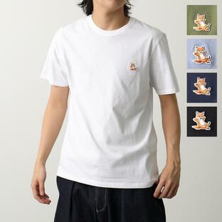 MAISON KITSUNE メゾンキツネ Tシャツ LM00110KJ0008 メンズ 半袖 カットソー チラックスフォックス 刺繍パッチ ロゴT コットン クルーネック カラー5色の画像