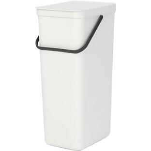 brabantia ブラバンシア ゴミ箱 ダストボックス フタ付 ソート ゴー コンパクト キッチン周り 40L ホワイトの画像