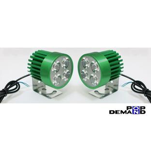 ◇即納◇汎用 緑 4連 LED フォグランプ 車外灯 2個セット JOG チャオ Mio115 Mio125 NMAX NVX125 RSZ100Fiの画像