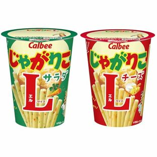 【セット買い】カルビー じゃがりこサラダLサイズ 68g×12個 + カルビー じゃがりこチーズLサイズ 66g×12個の画像