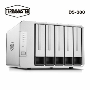 【国内正規品】 TerraMaster D5-300 USB3.1 (5Gbps) RAID 0、RAID 1、RAID 5、RAID 10、Clone、JBOD、シングル タイプC 5ベイ 外付けハードディスクケース (HDD付属なし)の画像