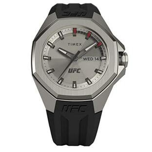 腕時計 タイメックス メンズ TW2V57200JR Timex UFC Men's Pro 44mm Watch - Black Strap Silver-Tone Diの画像