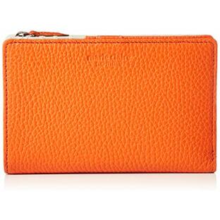 [マリクレール オム] 財布 メンズ 二つ折り ファスナー イタリアレザー バイカラー オレンジの画像