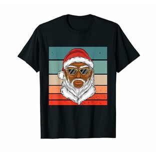 黒服のサンタ クールサンタ モダンサンタ ホリデークリスマス Tシャツの画像