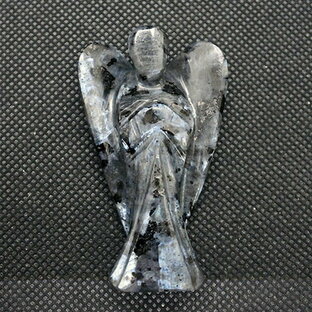 ラブラドライト 天使さま 手彫りのラブラドライト ガーディアンエンジェル 守護天使 パワーストーン ギフト 天然石の画像