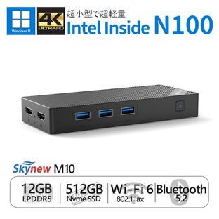 ミニpc デスクトップpc Windows11pro 小型 軽量 省電力 持ち運び インテル N100 12GB LPDDR5/512GB Nvme SSD/Wi-Fi6/ Skynew M10の画像