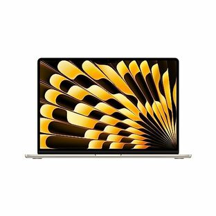 Apple 2023 MacBook Air M2 チップ搭載ノートパソコン：15.3 インチ Liquid Retina デ ィスプレイ、8GB RAM, 256GB SSD ストレージ、バックライトキーボード、 1080p FaceTime HD カメラ、Touch ID、iPhone や iPad との連係機能 - スターライトの画像